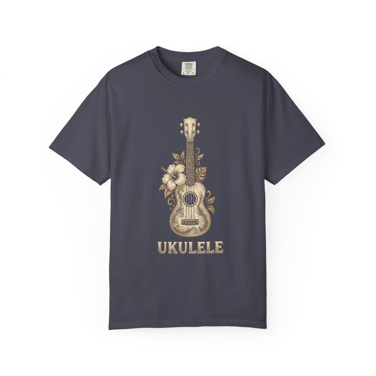 Vintage Ukulele Hawaiian Hibiscus Music Graphic T-Shirt