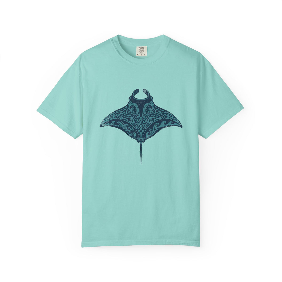 Tribal Manta Ray Polynesian Hawaiian Graphic T-Shirt