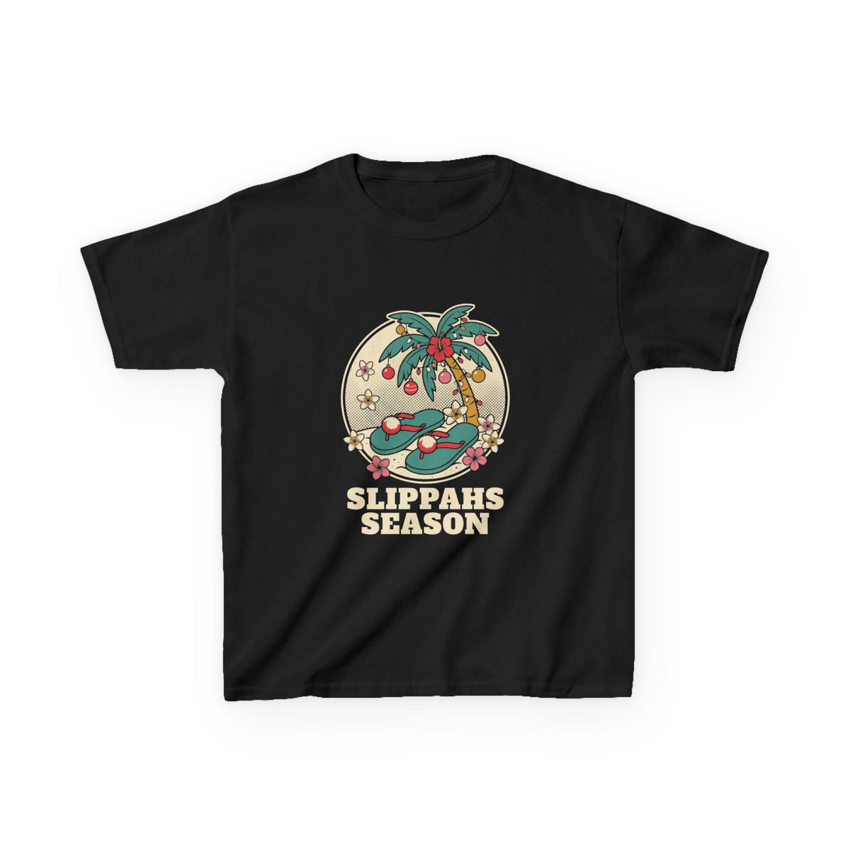 Slippahs Hawaiian Christmas Kids T-Shirt