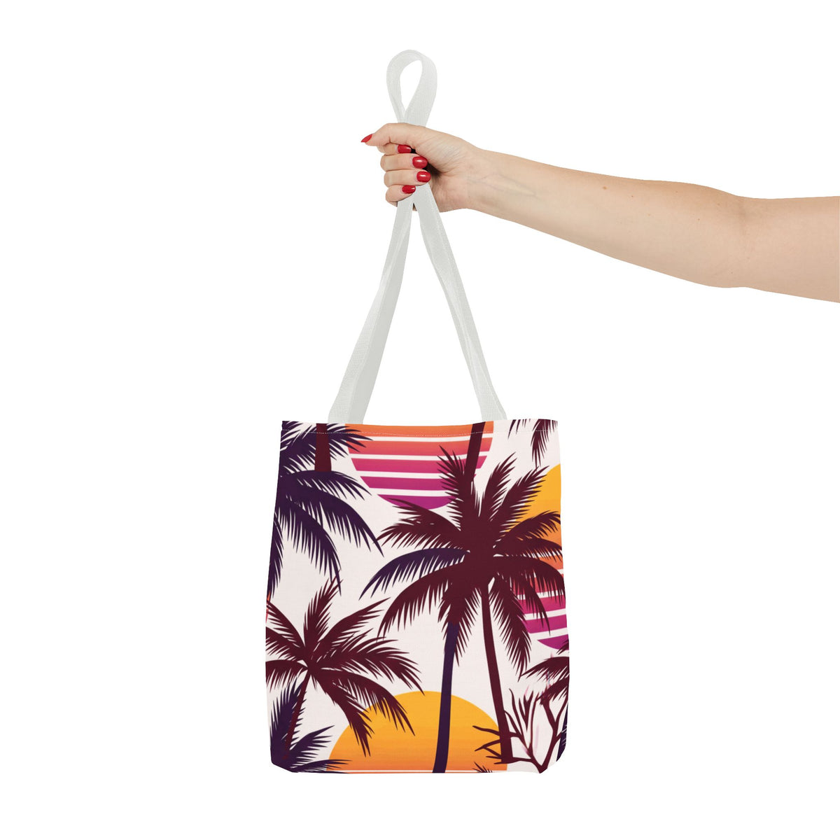 Retro Sunset Palms Hawaiian All-Over Tote Bag