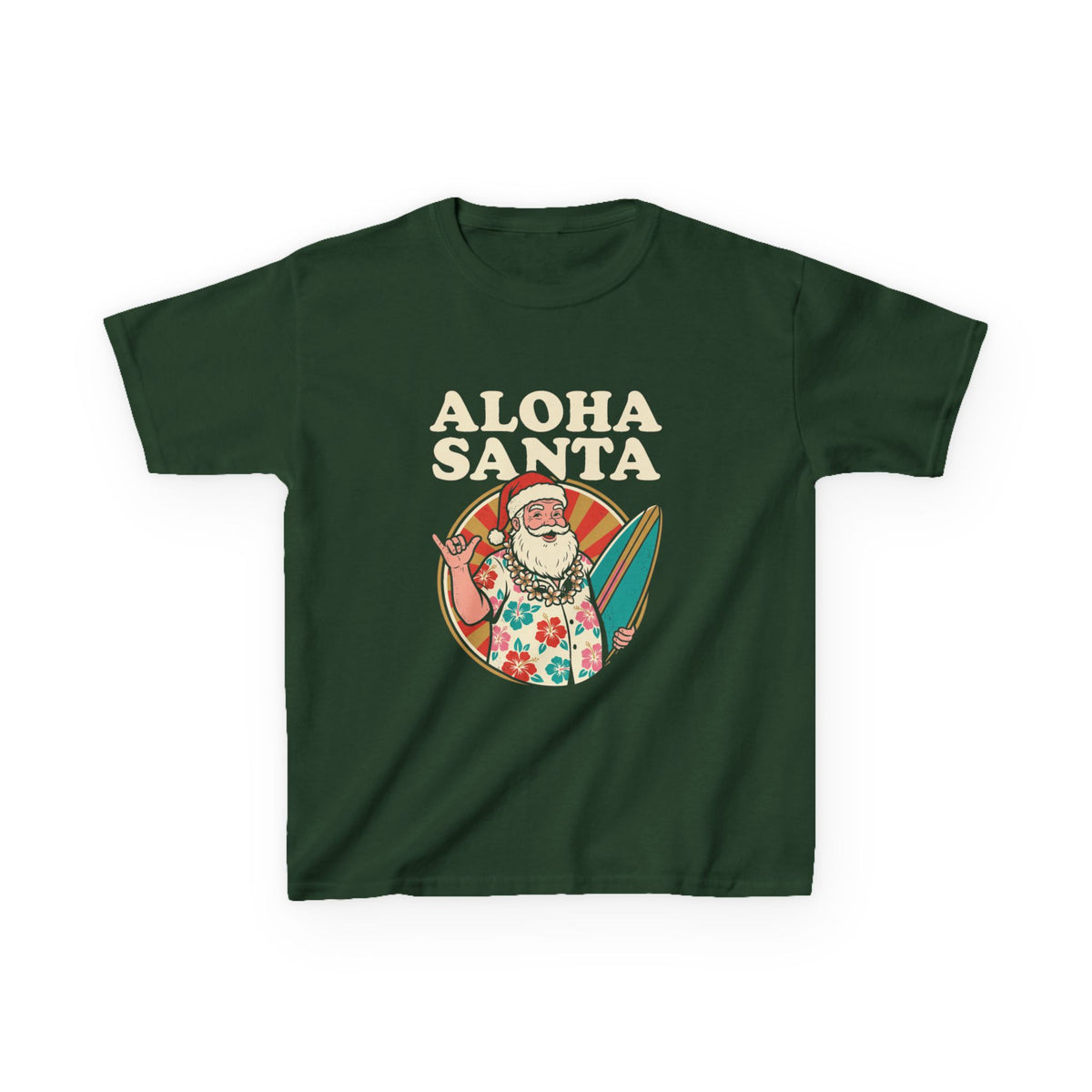 Aloha Santa Hawaiian Christmas Kids T-Shirt