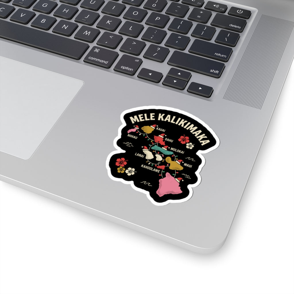 Island Map Hawaiian Christmas Sticker