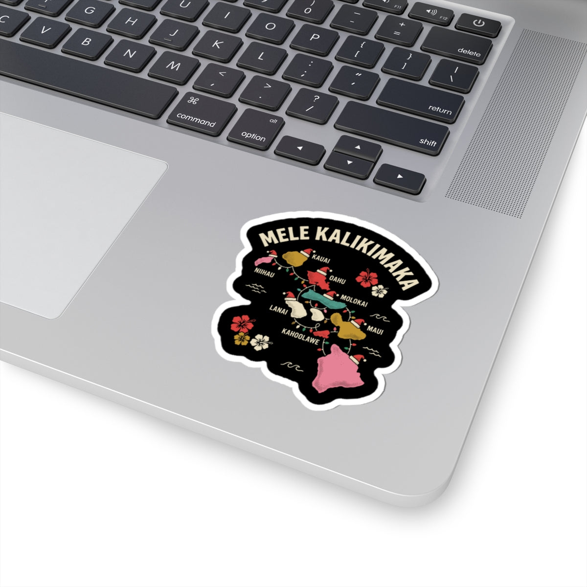 Island Map Hawaiian Christmas Sticker