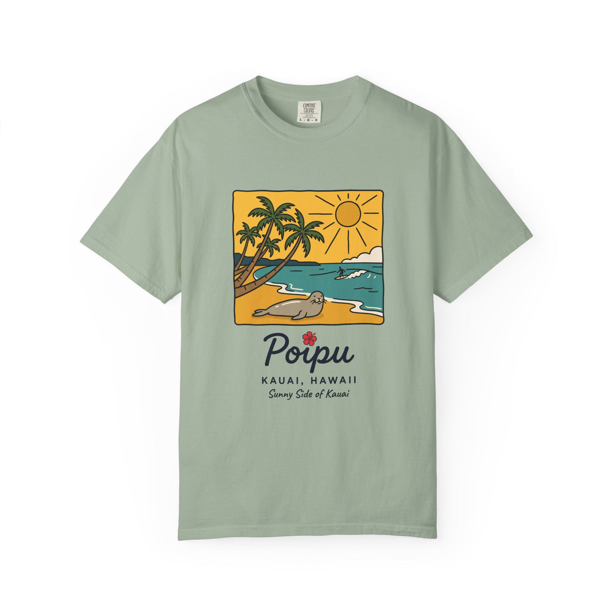 Poipu Beach Kauai Hawaii Vintage Travel Graphic T-Shirt