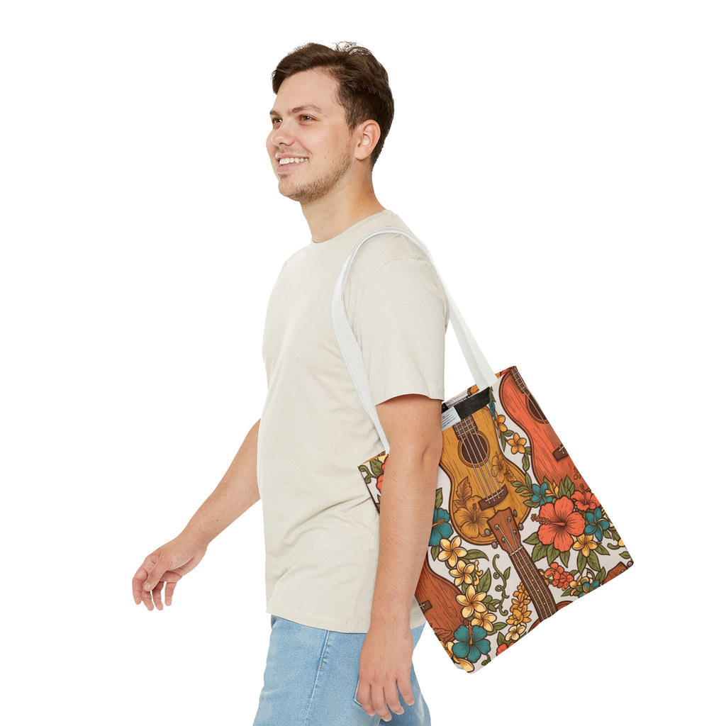 Ukulele & Lei Hawaiian All-Over Tote Bag