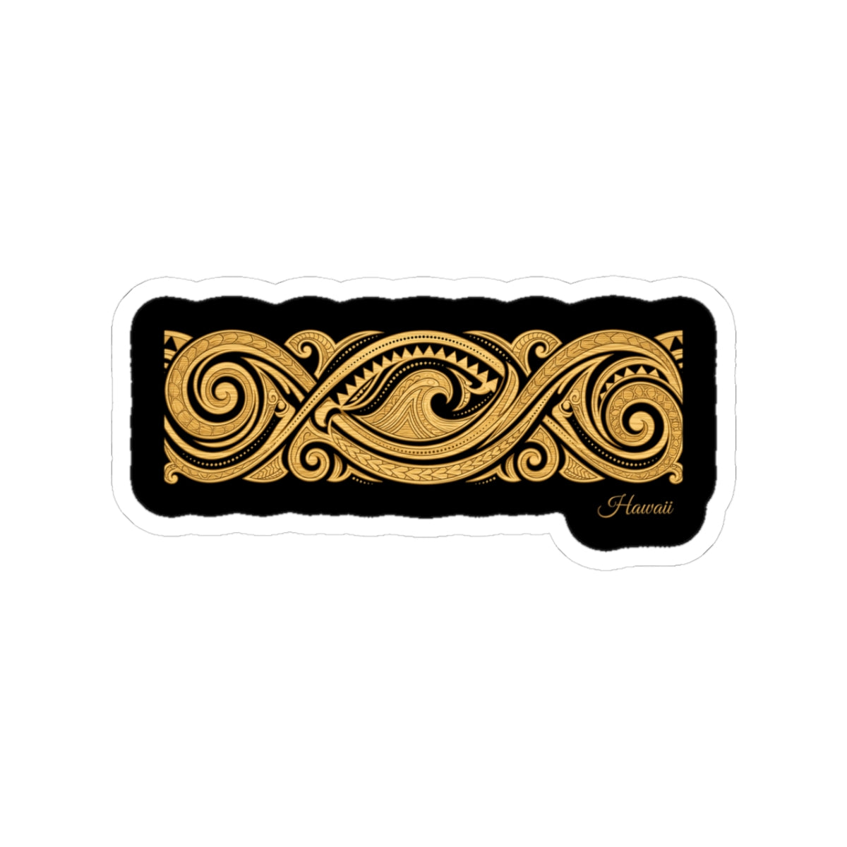 Hawaiian Tapa Wave Family Sticker