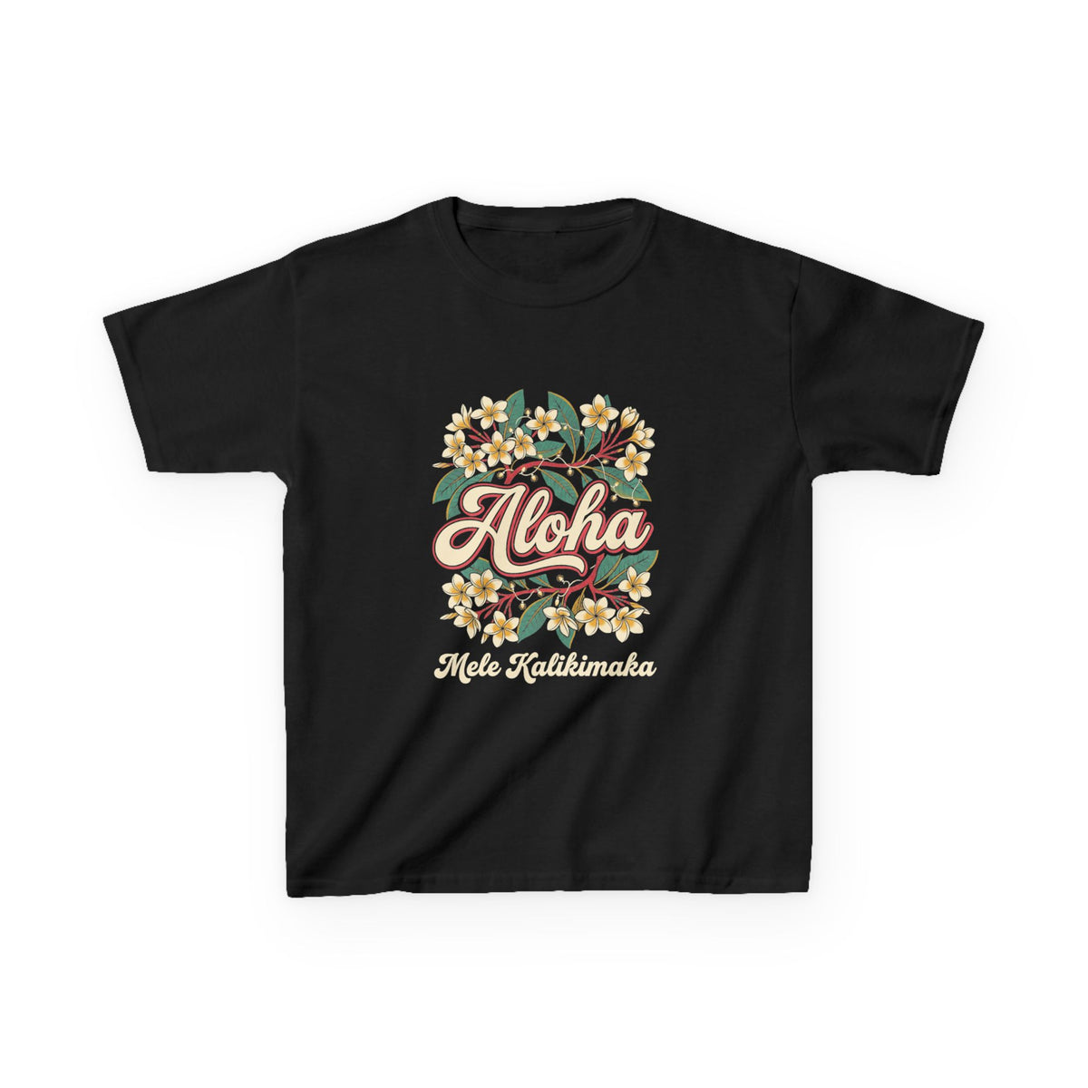 Aloha Plumeria Hawaiian Christmas Kids T-Shirt