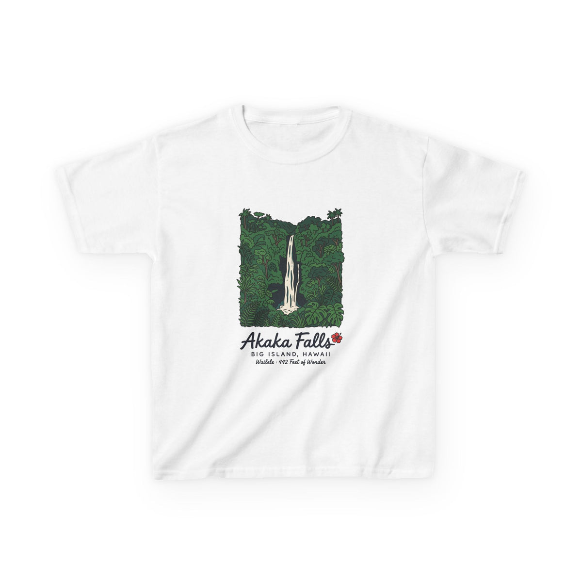 Akaka Falls Big Island Hawaii Vintage Travel Graphic Kids T-Shirt