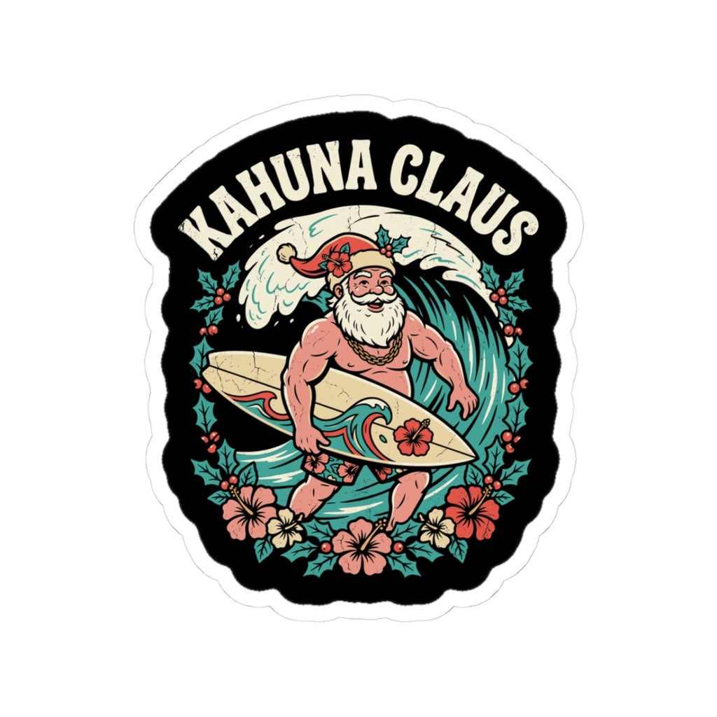 Kahuna Claus Hawaiian Christmas Sticker