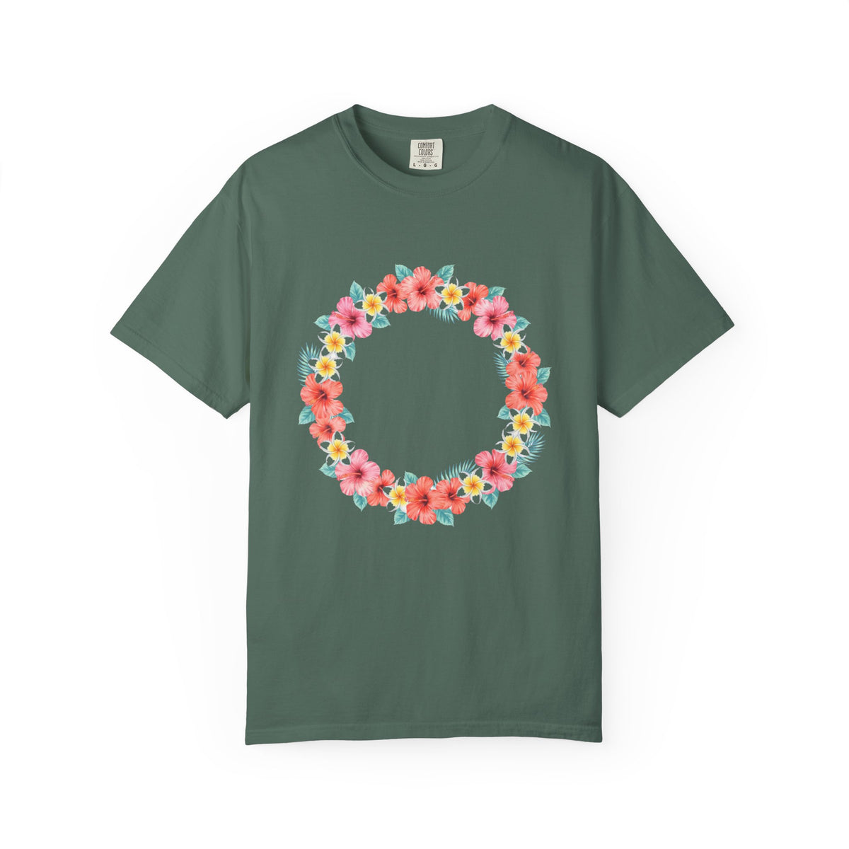 Hawaiian Flower Lei Wreath Hibiscus Plumeria T-Shirt