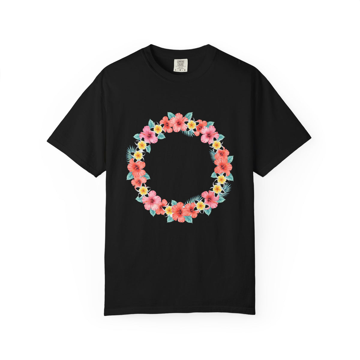 Hawaiian Flower Lei Wreath Hibiscus Plumeria T-Shirt