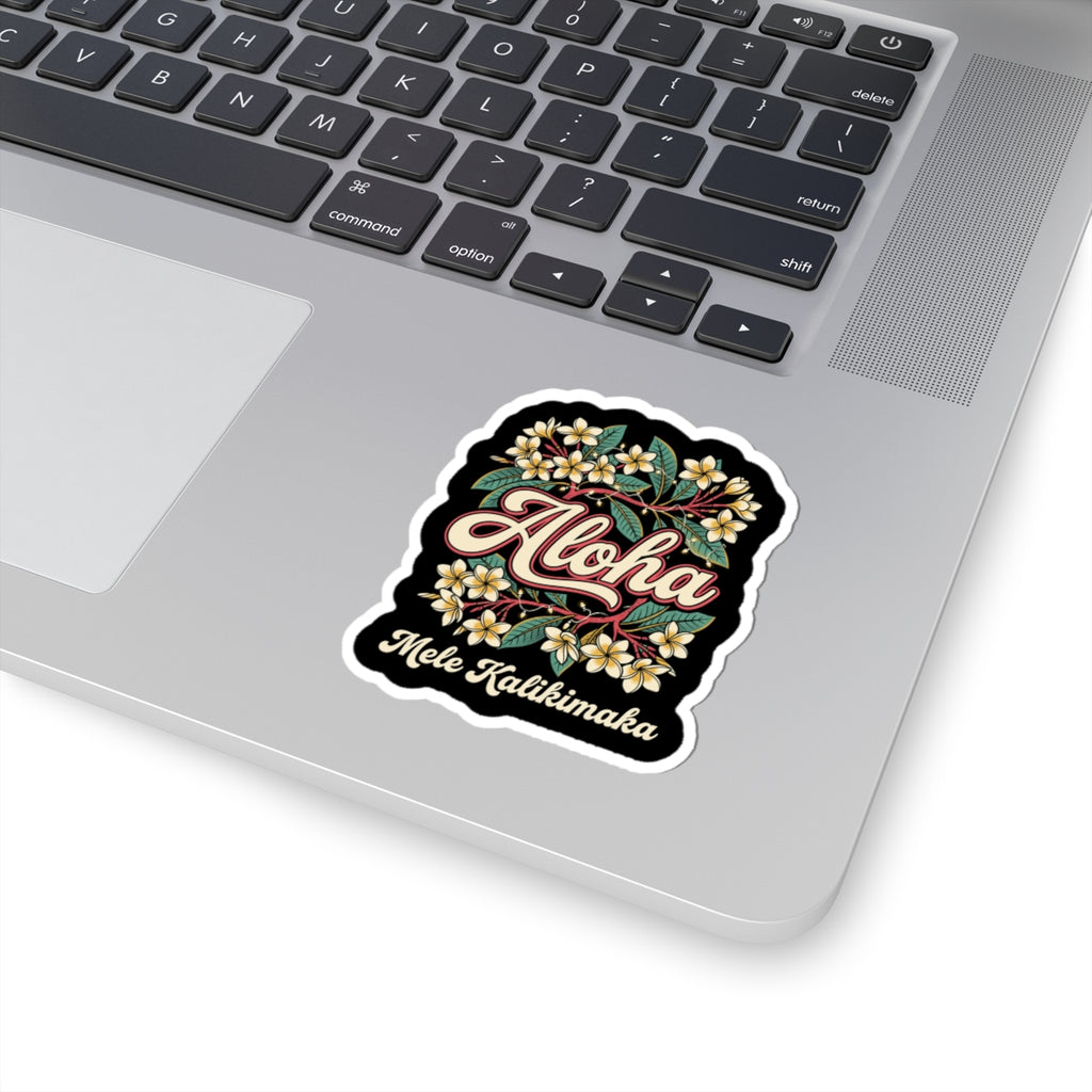 Aloha Plumeria Hawaiian Christmas Sticker