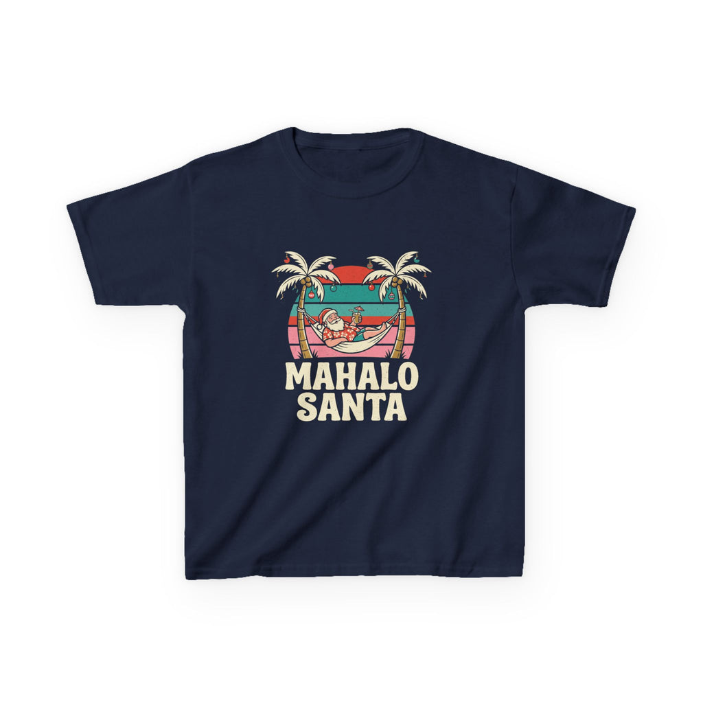 Mahalo Santa Hawaiian Christmas Kids T-Shirt