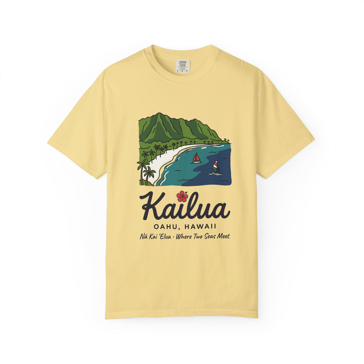 Kailua Beach Oahu Hawaii Vintage Travel Graphic T-Shirt