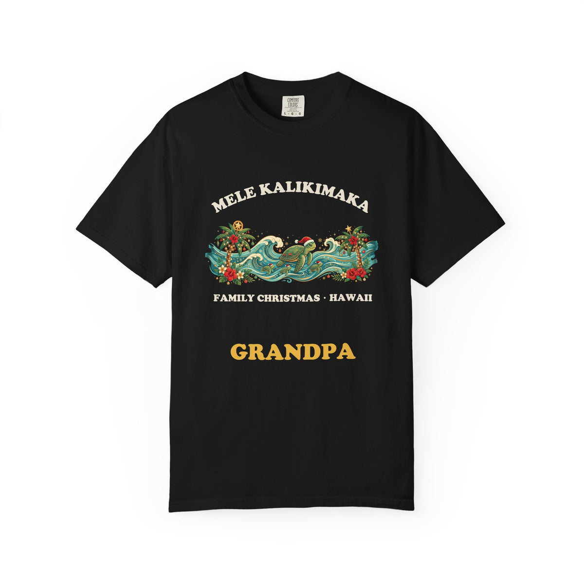 Mele Kalikimaka Hawaiian Family Christmas Grandpa T-Shirt