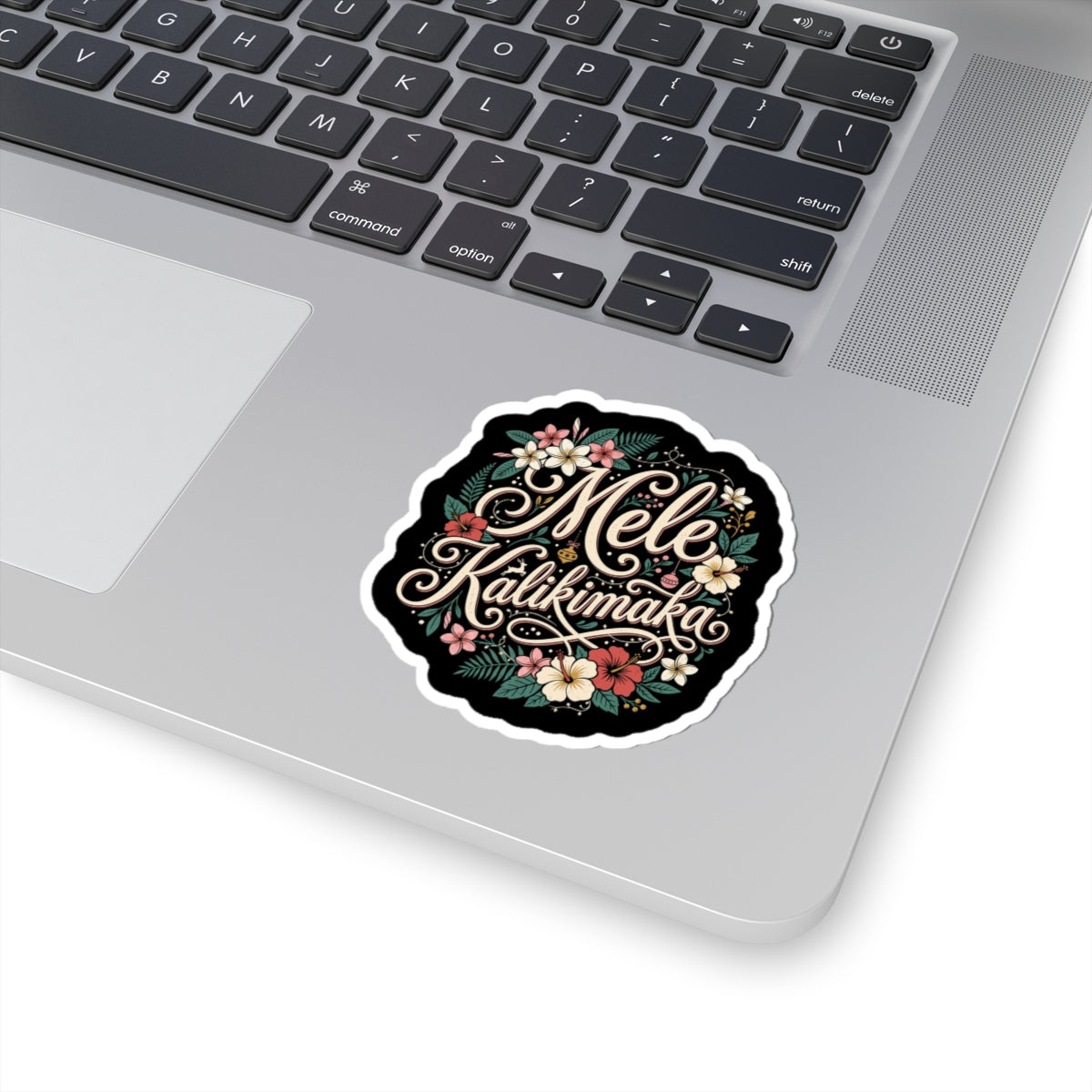 Mele Script Hawaiian Christmas Sticker