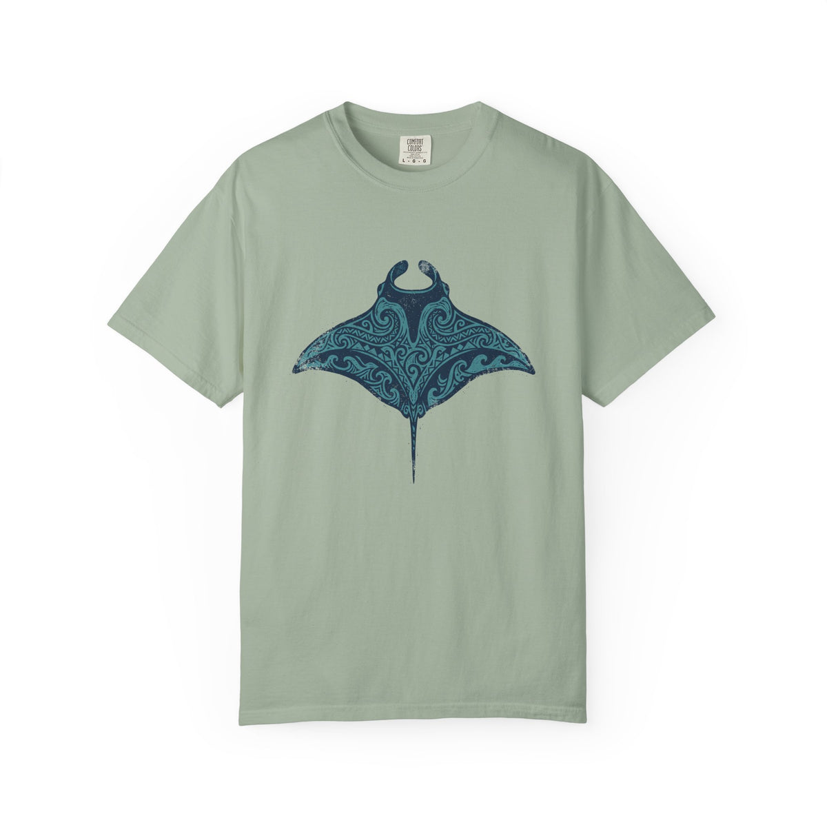 Tribal Manta Ray Polynesian Hawaiian Graphic T-Shirt