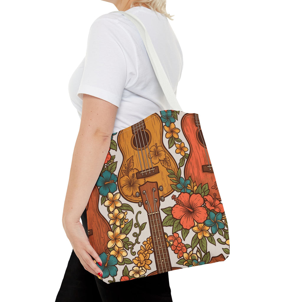 Ukulele & Lei Hawaiian All-Over Tote Bag
