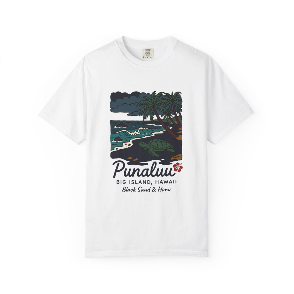Punaluu Black Sand Beach Big Island Hawaii Vintage Travel Graphic T-Shirt