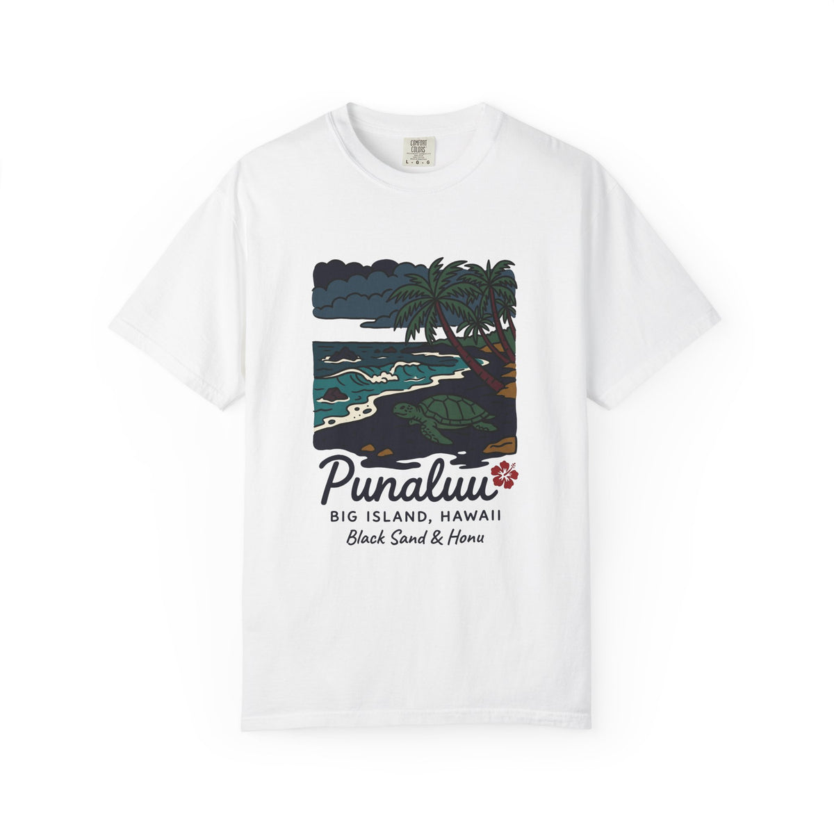 Punaluu Black Sand Beach Big Island Hawaii Vintage Travel Graphic T-Shirt