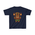 Tiki Warrior Hawaiian Luau Tropical Cartoon Graphic Kids T-Shirt