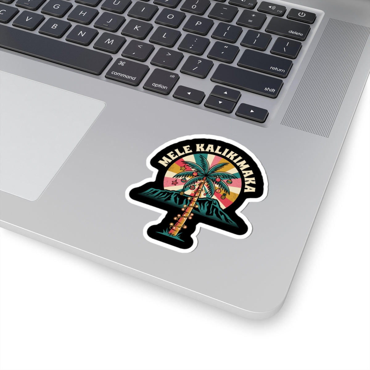 Palm Lights Hawaiian Christmas Sticker