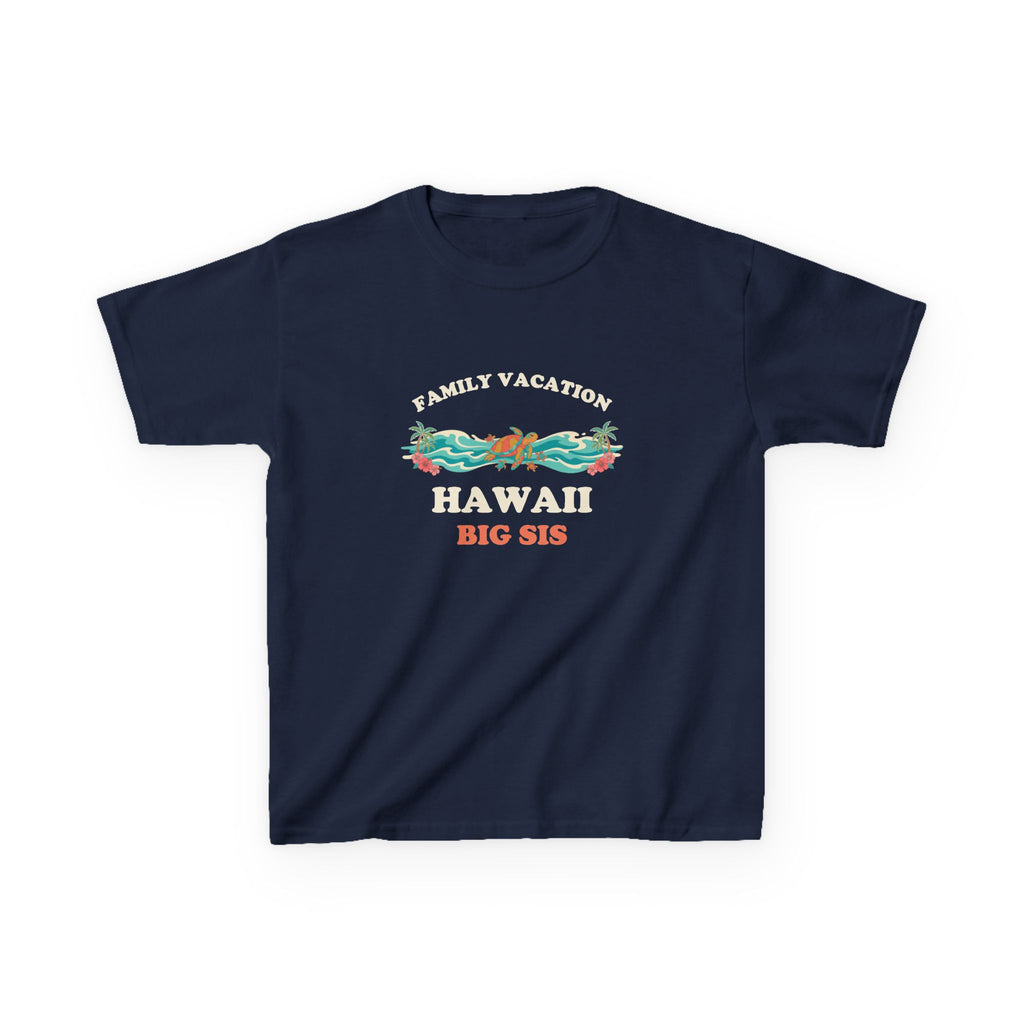 Hawaii Family Vacation Big Sis Matching Sea Turtle Kids T-Shirt