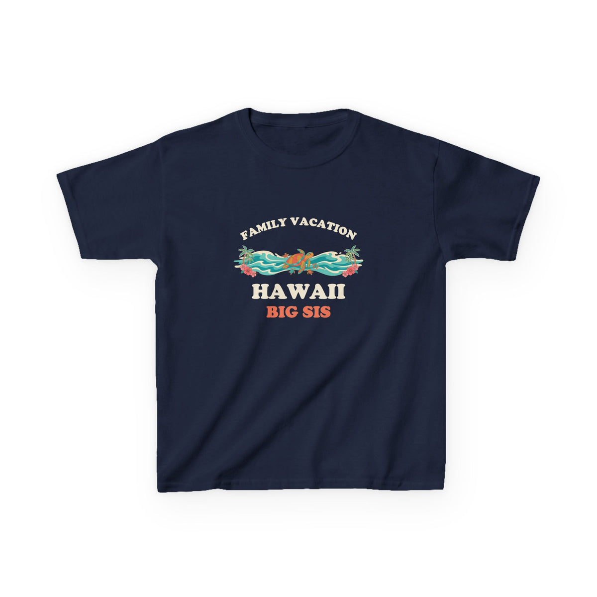 Hawaii Family Vacation Big Sis Matching Sea Turtle Kids T-Shirt