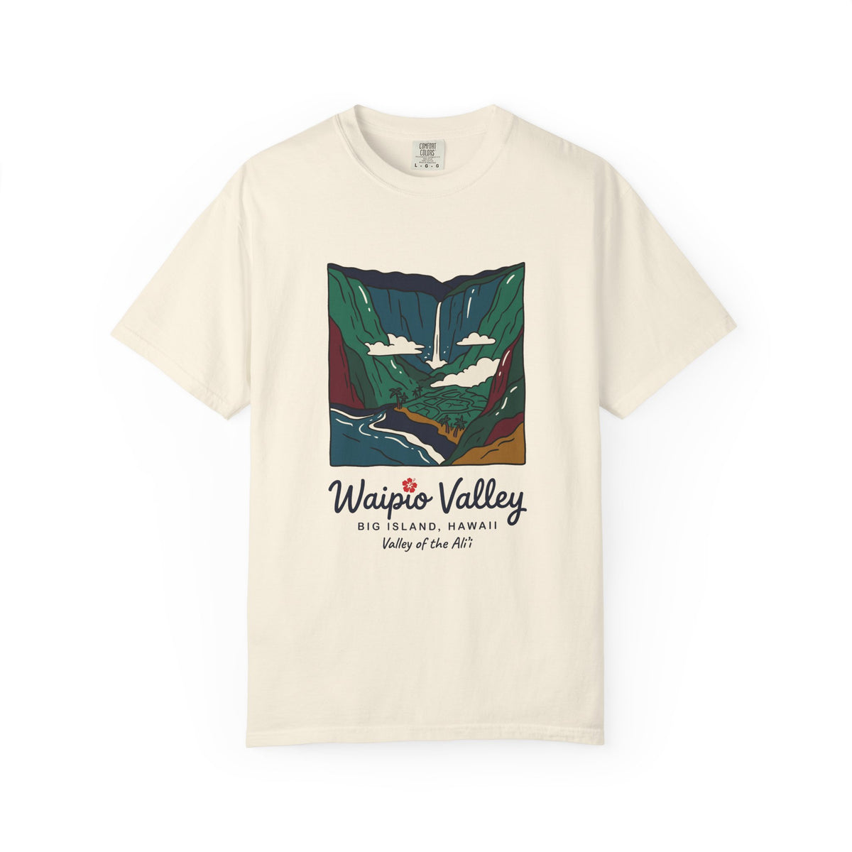Waipio Valley Big Island Hawaii Vintage Travel Graphic T-Shirt