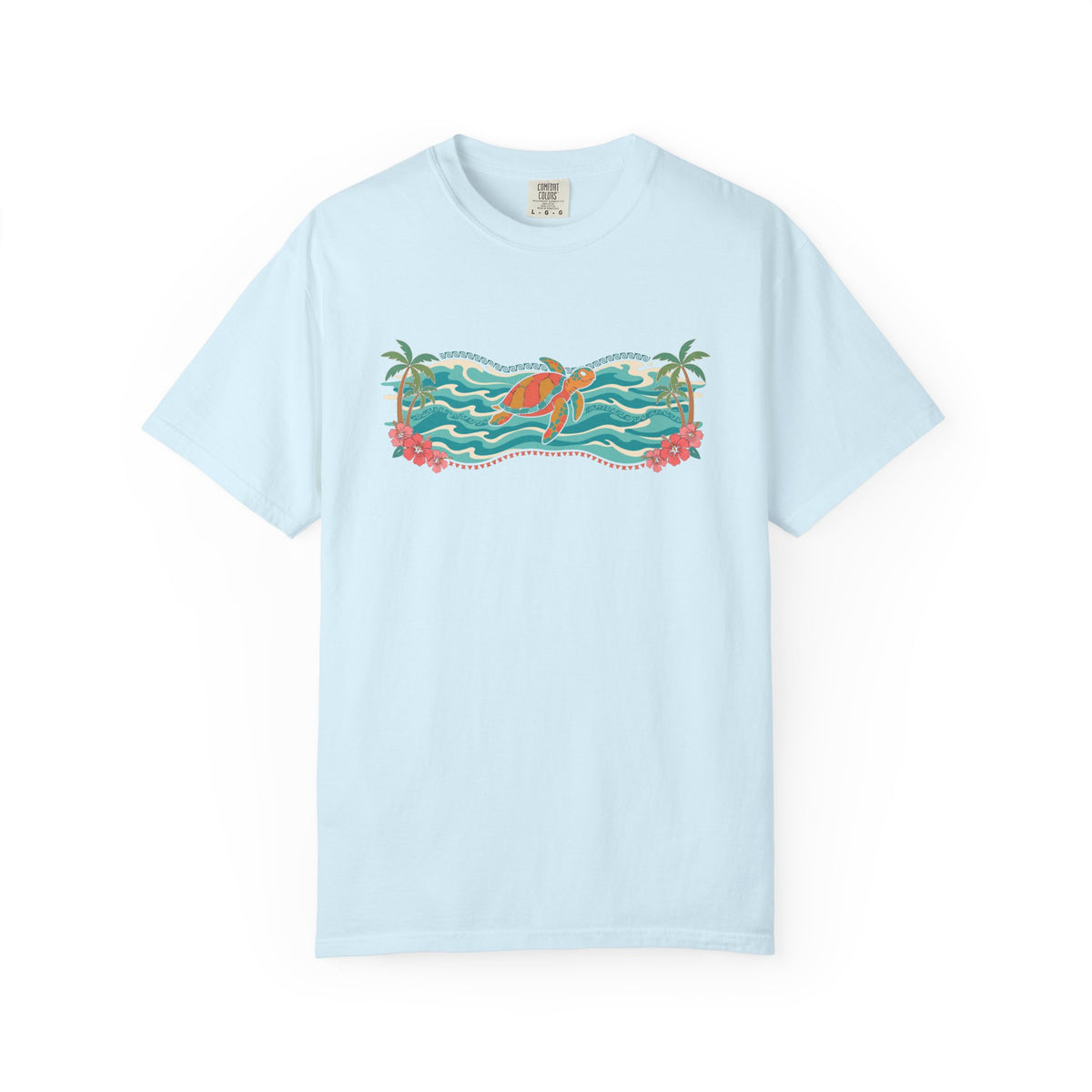Hawaii Sea Turtle Island Paradise Tropical Scene T-Shirt