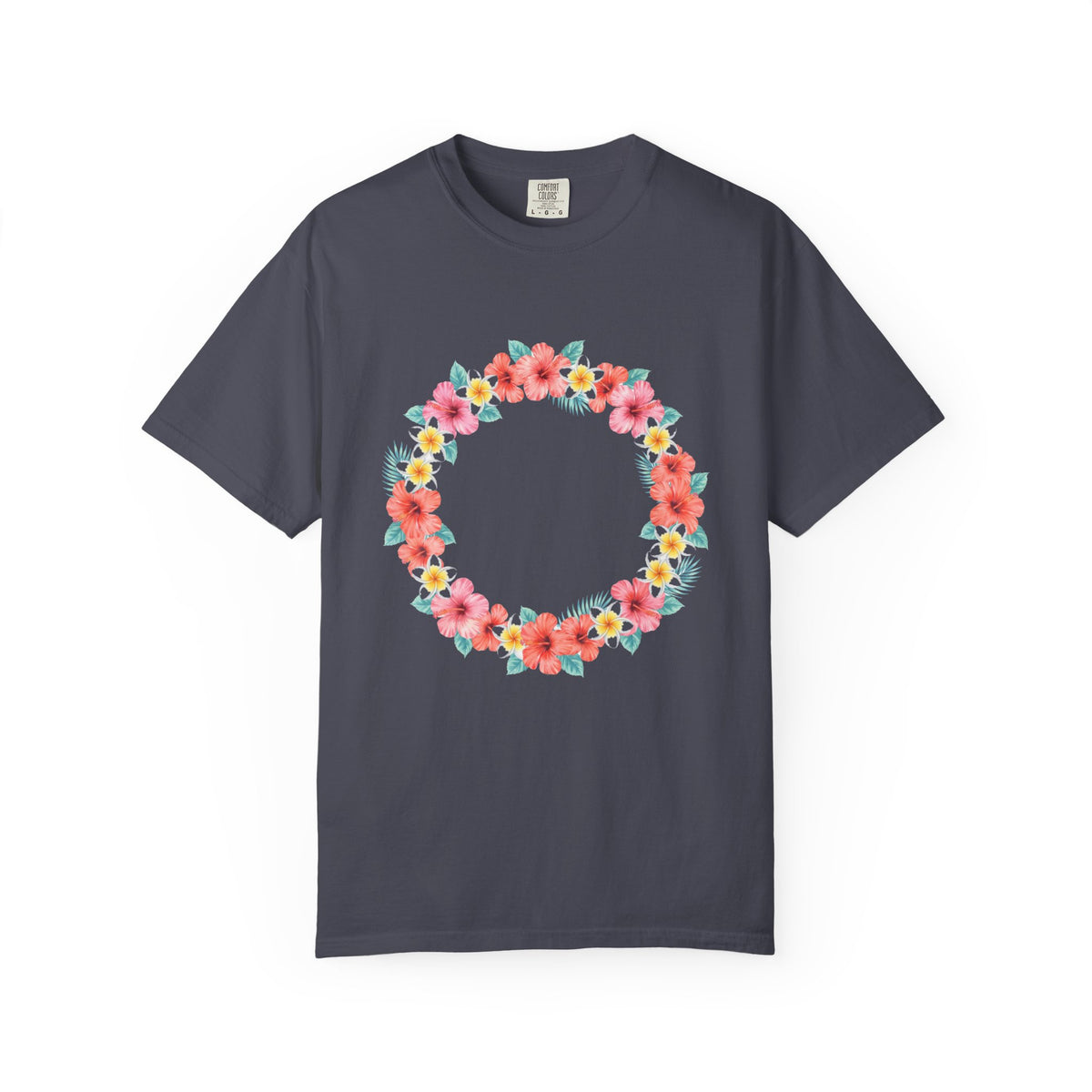 Hawaiian Flower Lei Wreath Hibiscus Plumeria T-Shirt