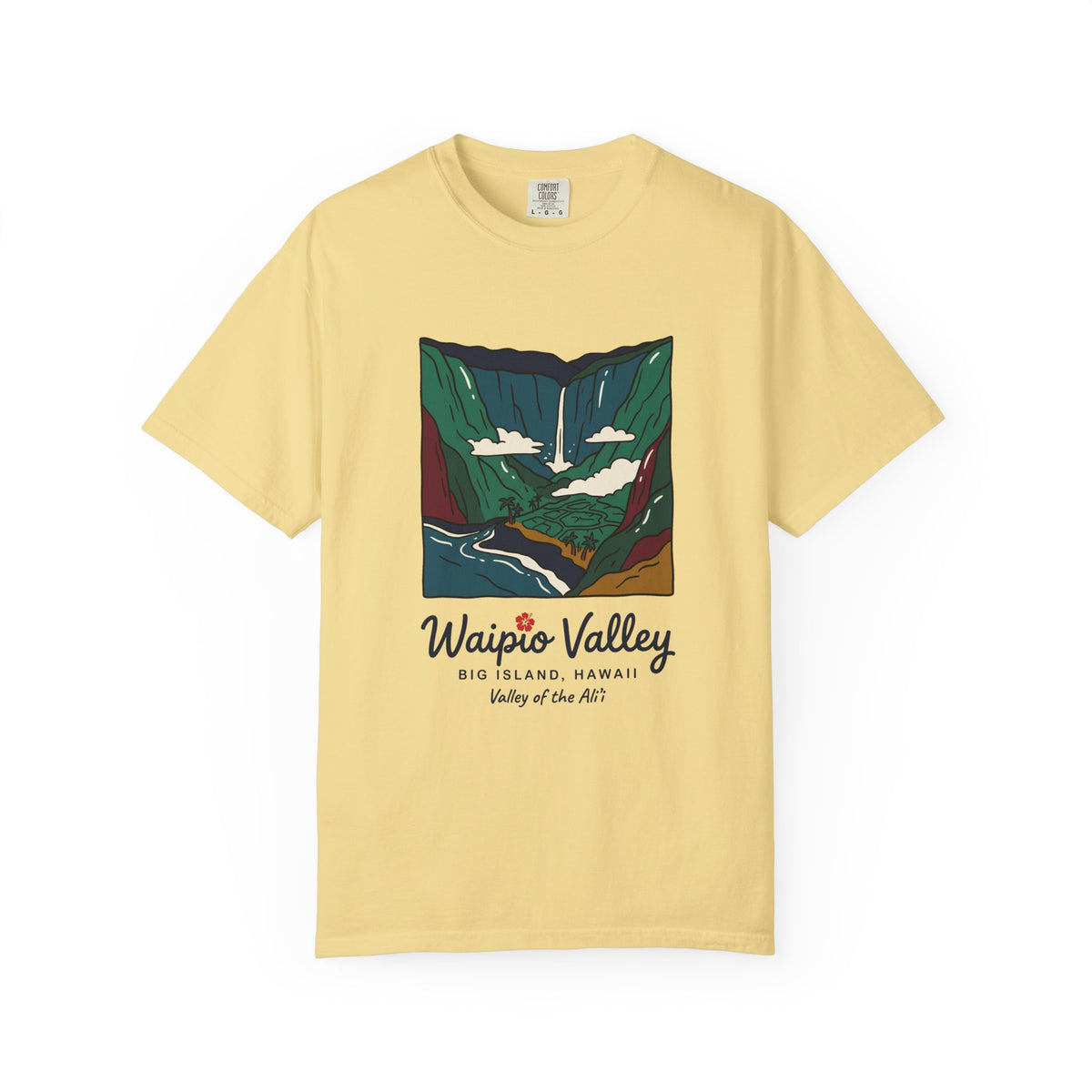 Waipio Valley Big Island Hawaii Vintage Travel Graphic T-Shirt