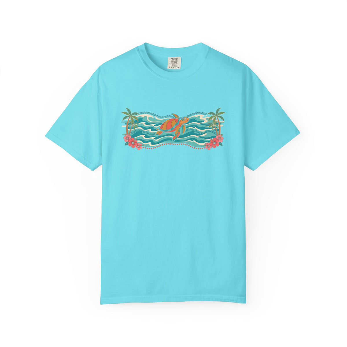 Hawaii Sea Turtle Island Paradise Tropical Scene T-Shirt