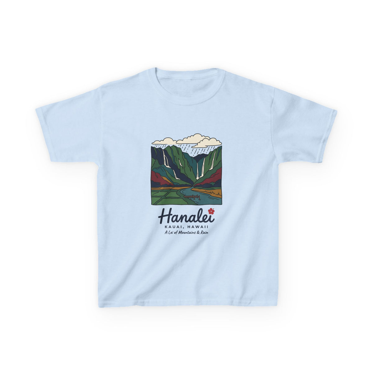 Hanalei Bay Kauai Hawaii Vintage Travel Graphic Kids T-Shirt