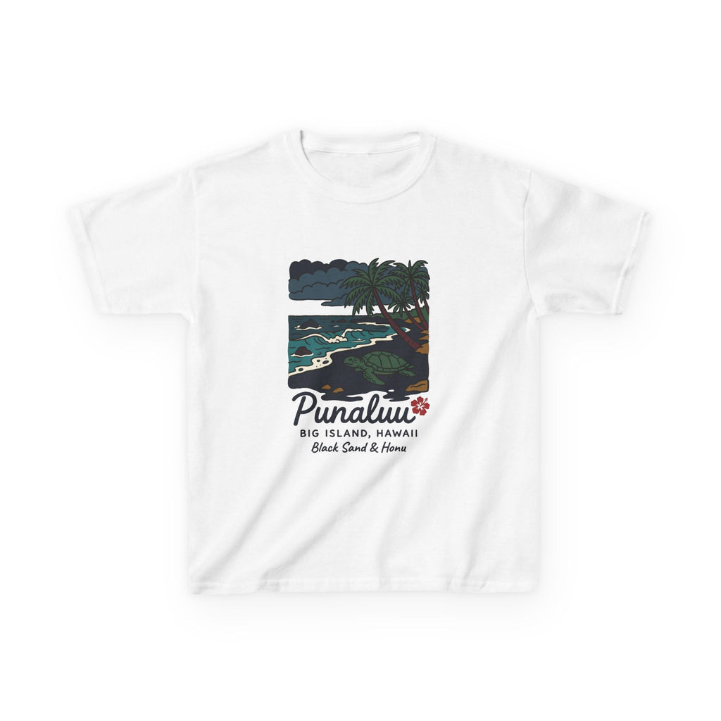 Punaluu Black Sand Beach Big Island Hawaii Vintage Travel Graphic Kids T-Shirt