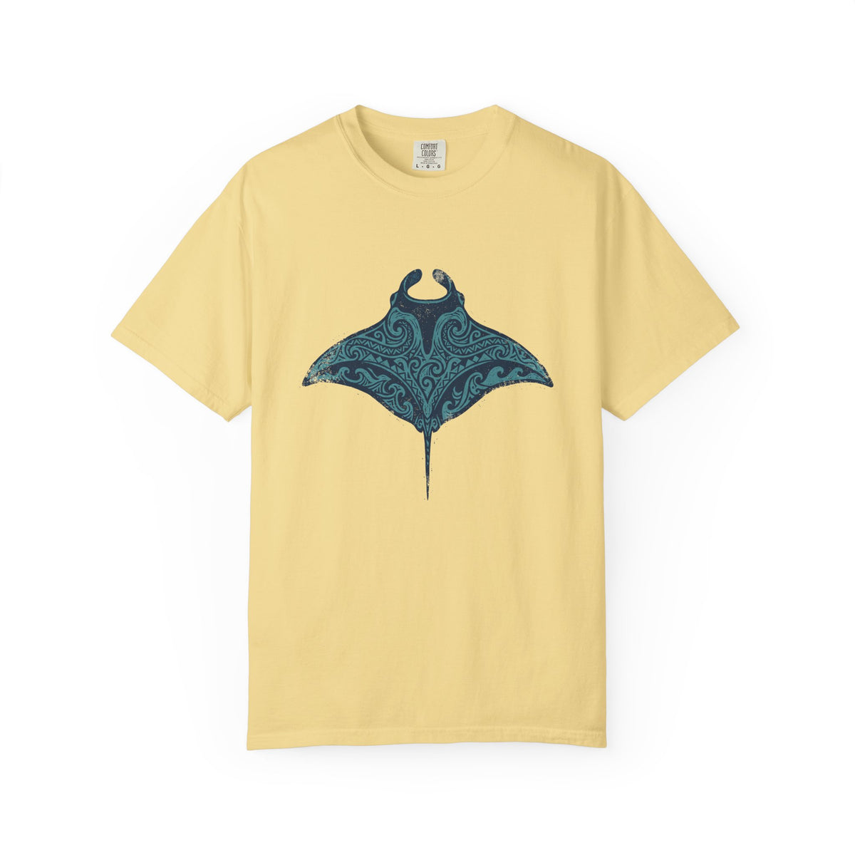 Tribal Manta Ray Polynesian Hawaiian Graphic T-Shirt