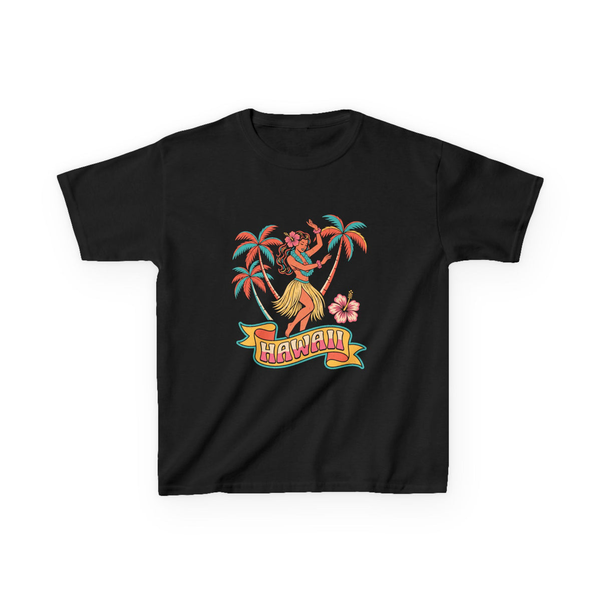 Retro Hula Dancer Hawaii Vintage Graphic Kids T-Shirt