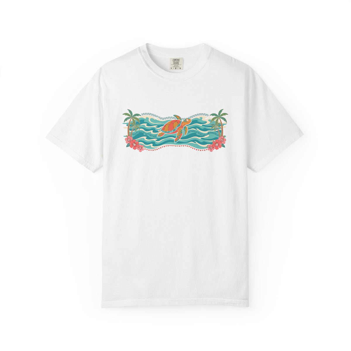 Hawaii Sea Turtle Island Paradise Tropical Scene T-Shirt