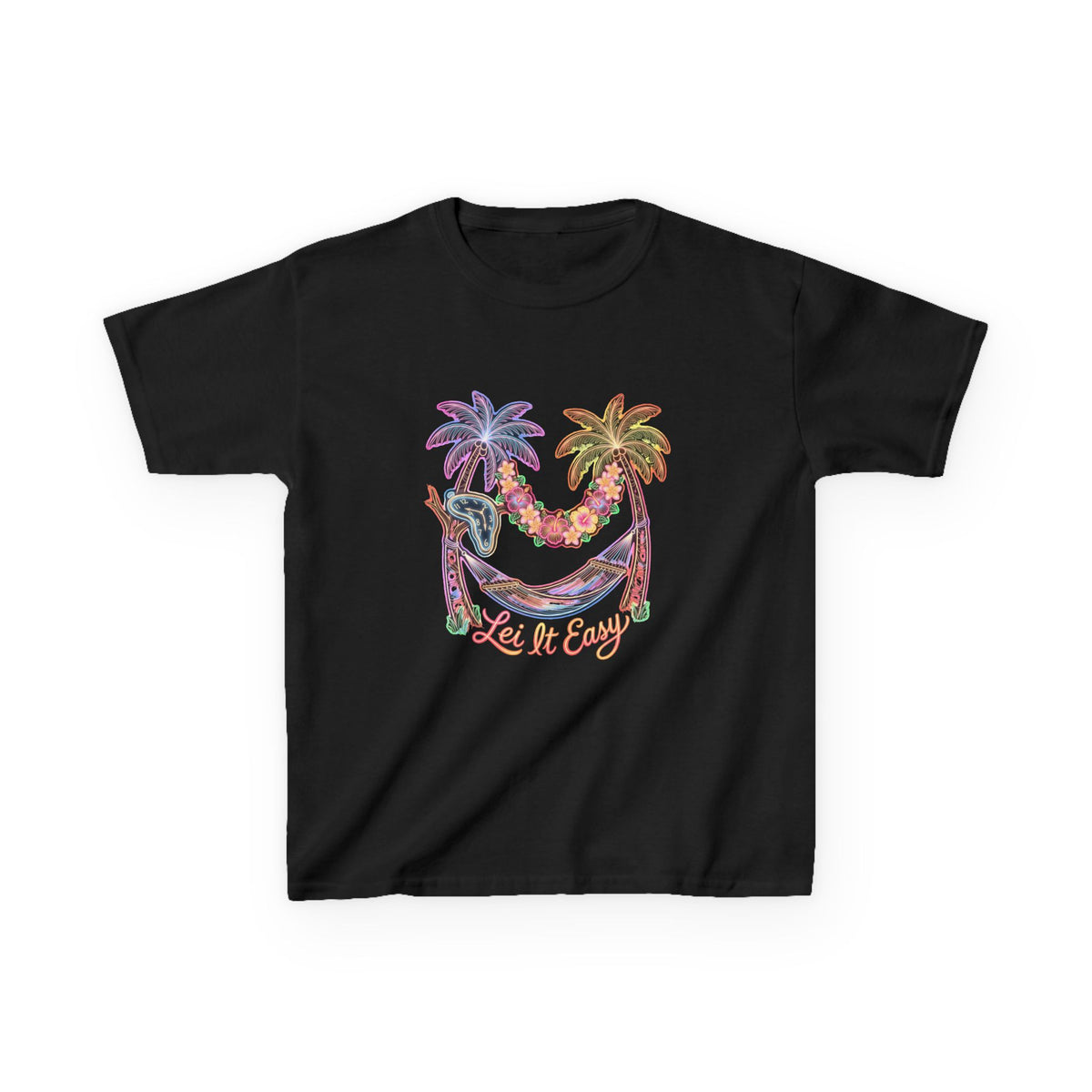 Lei It Easy Hawaii Hammock Beach Vibes Kids T-Shirt