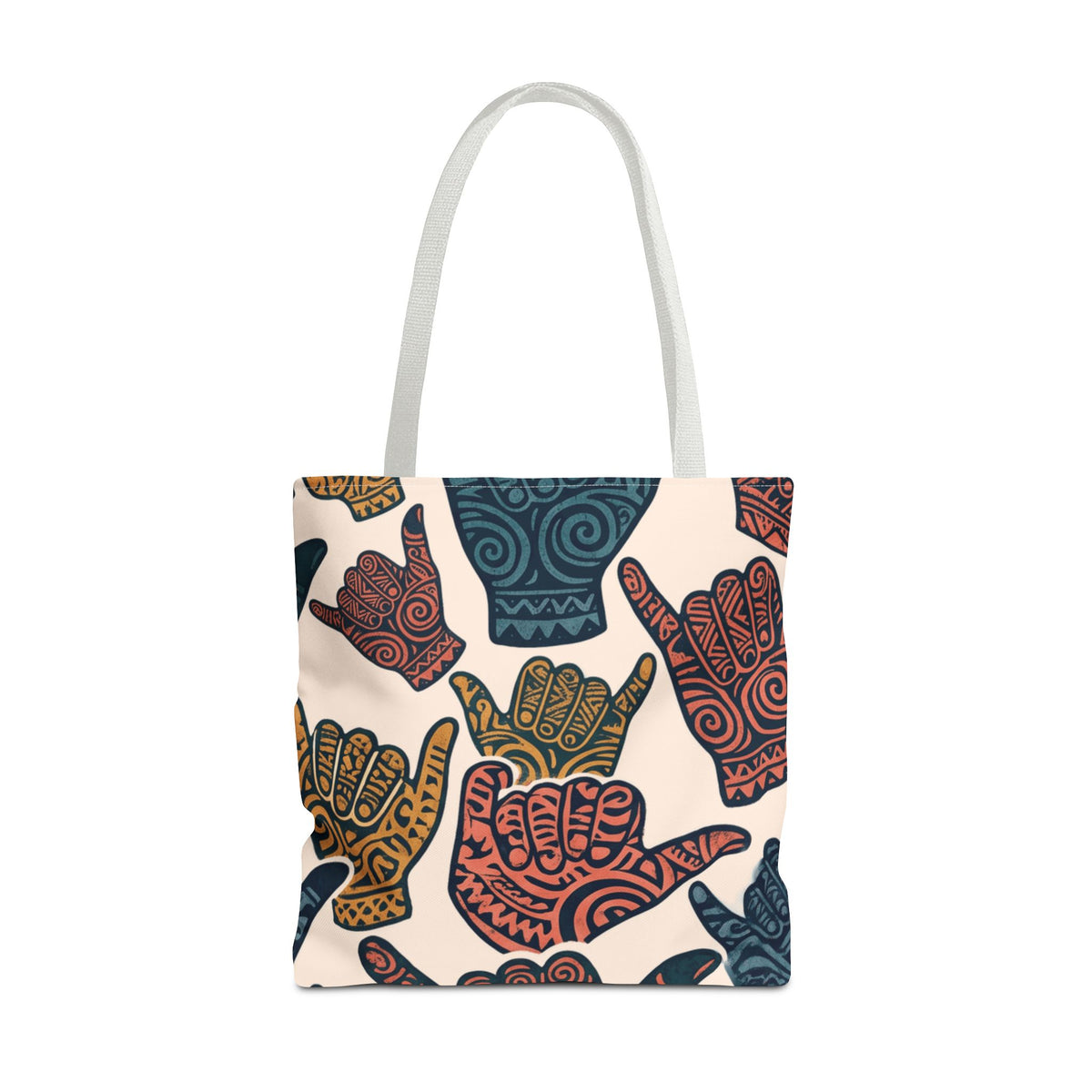 Shaka Pattern Hawaiian All-Over Tote Bag
