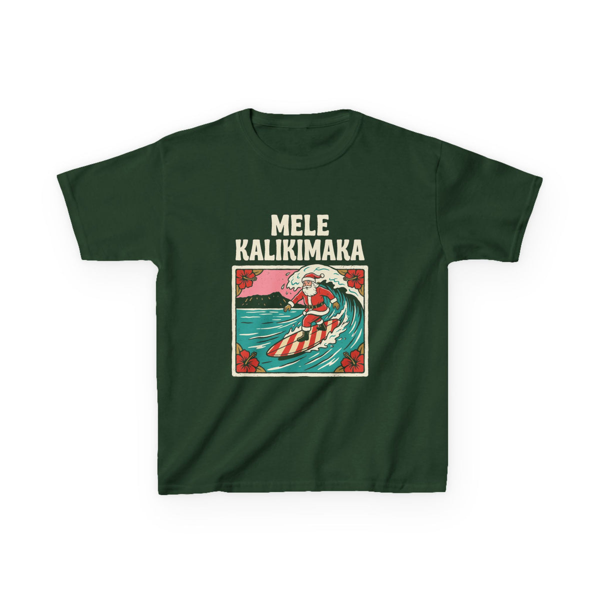Mele Surf Hawaiian Christmas Kids T-Shirt