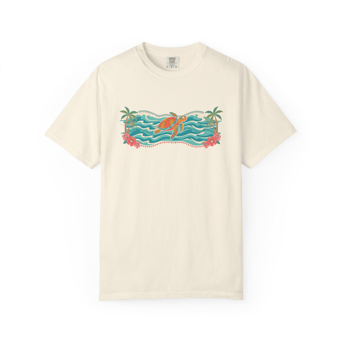 Hawaii Sea Turtle Island Paradise Tropical Scene T-Shirt