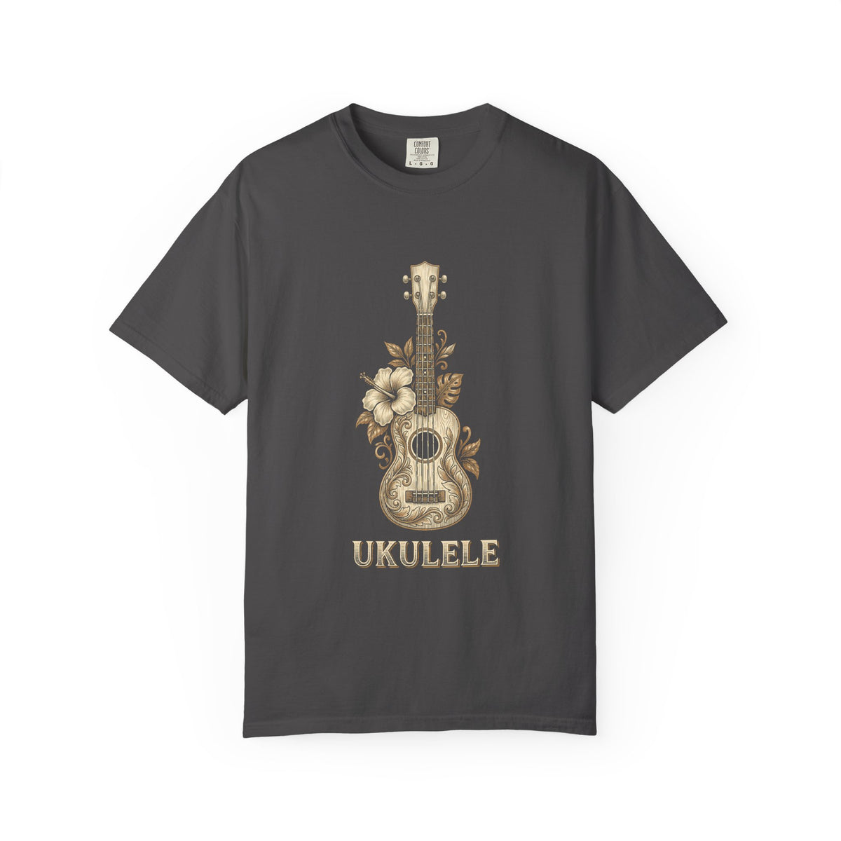 Vintage Ukulele Hawaiian Hibiscus Music Graphic T-Shirt