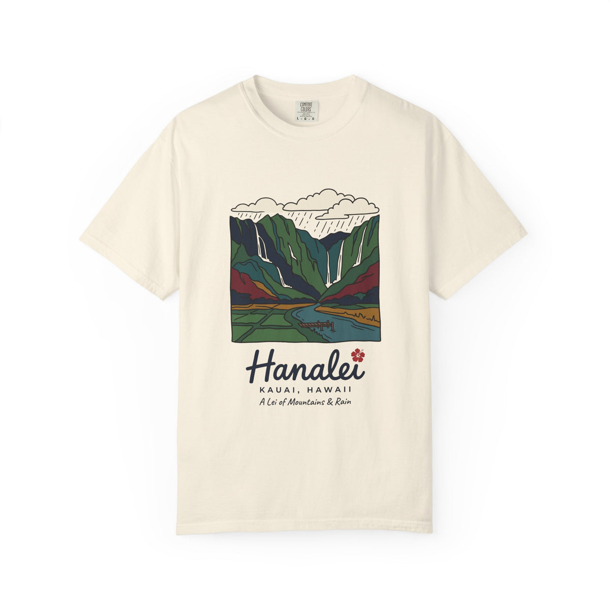 Hanalei Bay Kauai Hawaii Vintage Travel Graphic T-Shirt
