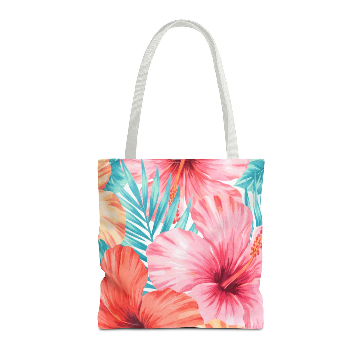 Hibiscus Watercolor Hawaiian All-Over Tote Bag