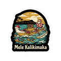 Honu Sleigh Hawaiian Christmas Sticker