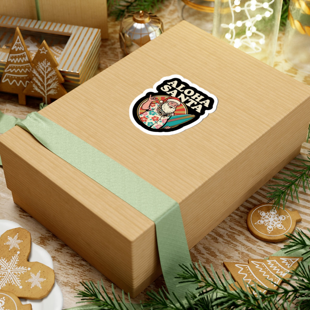 Aloha Santa Hawaiian Christmas Sticker