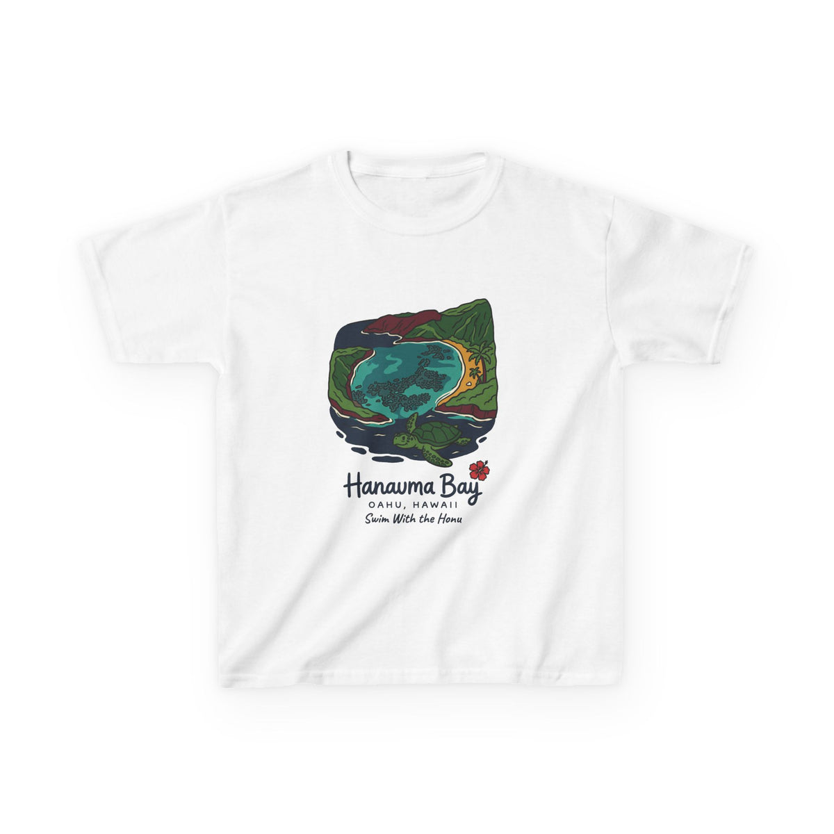 Hanauma Bay Oahu Hawaii Vintage Travel Graphic Kids T-Shirt