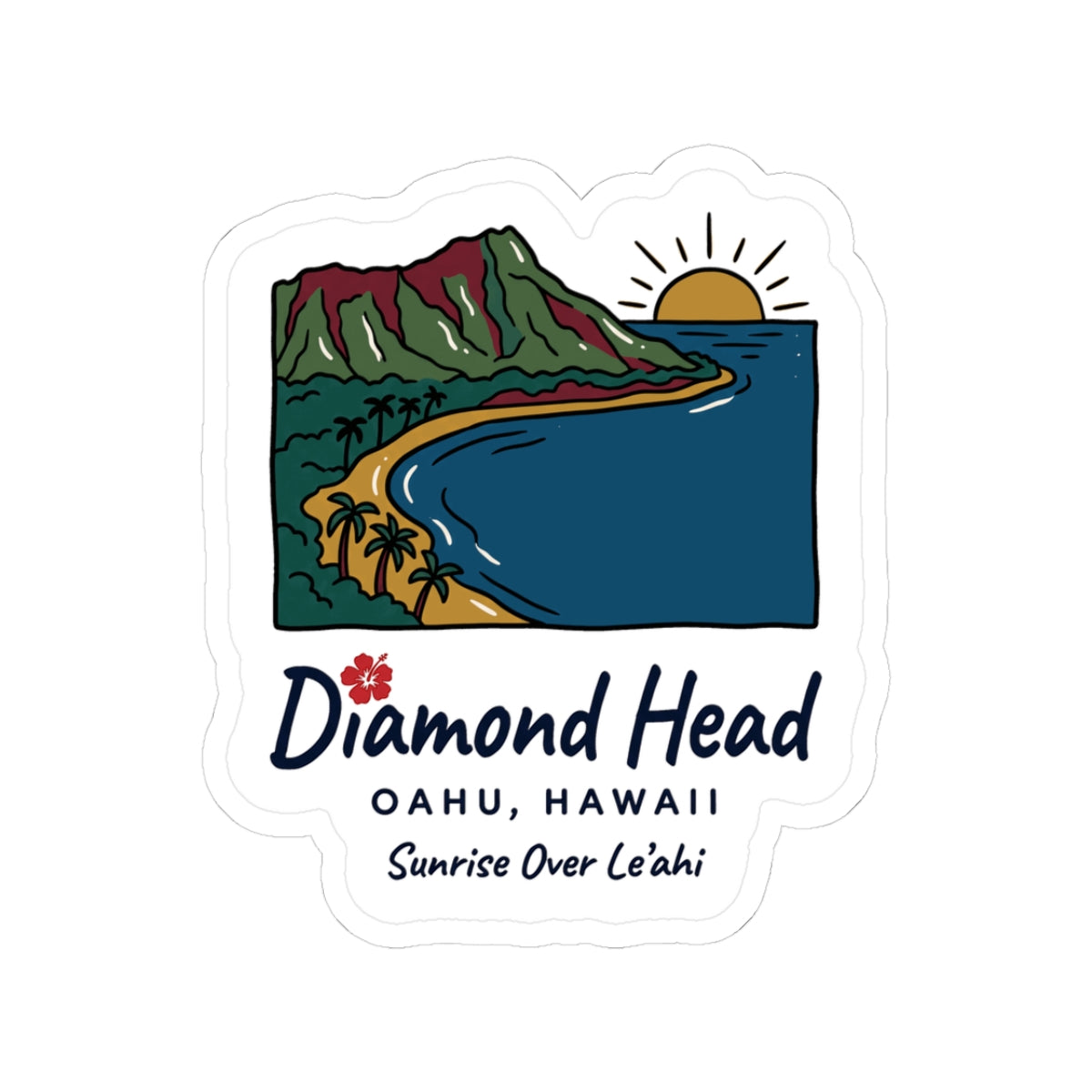 Diamond Head Hawaii Sticker