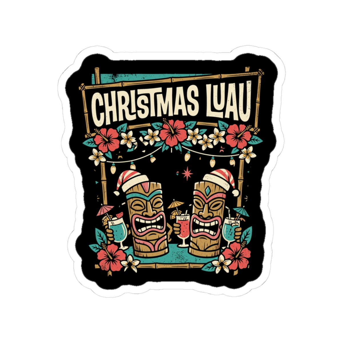 Christmas Luau Hawaiian Christmas Sticker